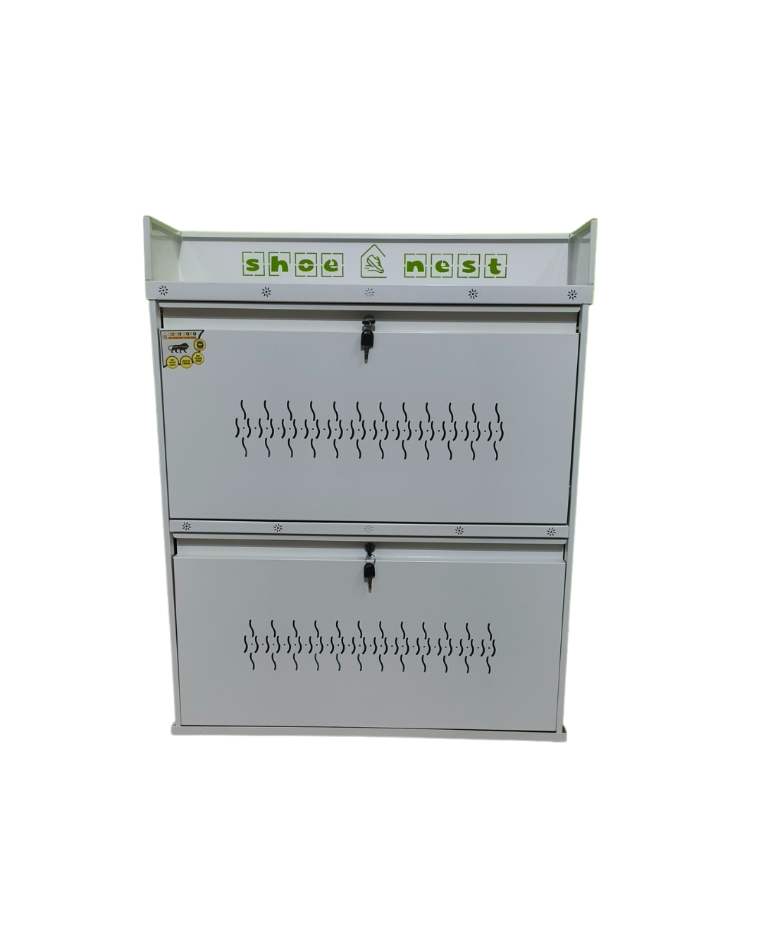 2 Door Double Decker Wall-Mounted Shoe Rack – Powder-Coated Iron, Rust-Proof (Made in India)