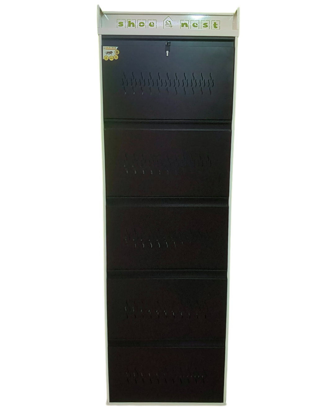 5 Door Single Decker Wall-Mounted Shoe Rack – 25 Inch | Powder-Coated Iron | Rust-Free CRCA Build